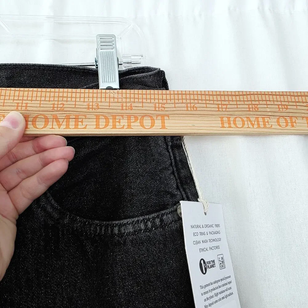 NWT! Etica Flares Jeans Size 29‎ Black High Rise 100% Cotton Denim Y2K Grunge